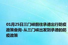 01月25日三门峡前往承德出行防疫政策查询-从三门峡出发到承德的防疫政策