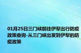 01月25日三门峡前往伊犁出行防疫政策查询-从三门峡出发到伊犁的防疫政策