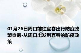 01月26日周口前往宜春出行防疫政策查询-从周口出发到宜春的防疫政策