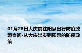 01月28日大庆前往阳泉出行防疫政策查询-从大庆出发到阳泉的防疫政策