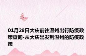 01月28日大庆前往温州出行防疫政策查询-从大庆出发到温州的防疫政策