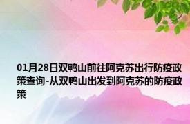 01月28日双鸭山前往阿克苏出行防疫政策查询-从双鸭山出发到阿克苏的防疫政策