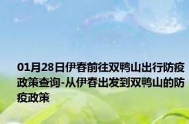 01月28日伊春前往双鸭山出行防疫政策查询-从伊春出发到双鸭山的防疫政策