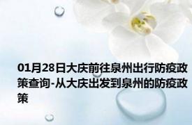 01月28日大庆前往泉州出行防疫政策查询-从大庆出发到泉州的防疫政策