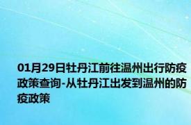 01月29日牡丹江前往温州出行防疫政策查询-从牡丹江出发到温州的防疫政策