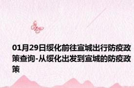 01月29日绥化前往宣城出行防疫政策查询-从绥化出发到宣城的防疫政策