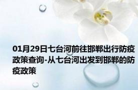 01月29日七台河前往邯郸出行防疫政策查询-从七台河出发到邯郸的防疫政策