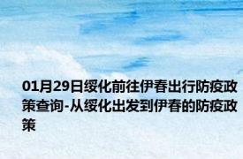 01月29日绥化前往伊春出行防疫政策查询-从绥化出发到伊春的防疫政策