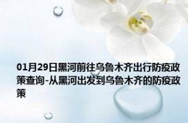 01月29日黑河前往乌鲁木齐出行防疫政策查询-从黑河出发到乌鲁木齐的防疫政策