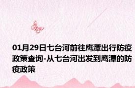 01月29日七台河前往鹰潭出行防疫政策查询-从七台河出发到鹰潭的防疫政策