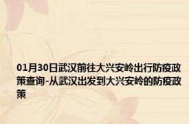 01月30日武汉前往大兴安岭出行防疫政策查询-从武汉出发到大兴安岭的防疫政策