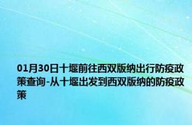 01月30日十堰前往西双版纳出行防疫政策查询-从十堰出发到西双版纳的防疫政策