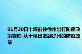 01月30日十堰前往徐州出行防疫政策查询-从十堰出发到徐州的防疫政策