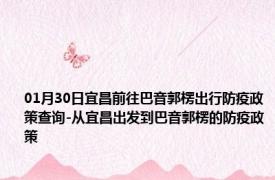 01月30日宜昌前往巴音郭楞出行防疫政策查询-从宜昌出发到巴音郭楞的防疫政策