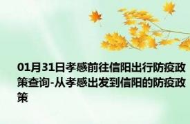 01月31日孝感前往信阳出行防疫政策查询-从孝感出发到信阳的防疫政策