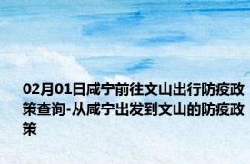 02月01日咸宁前往文山出行防疫政策查询-从咸宁出发到文山的防疫政策