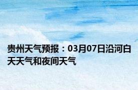 贵州天气预报：03月07日沿河白天天气和夜间天气