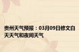 贵州天气预报：03月09日修文白天天气和夜间天气