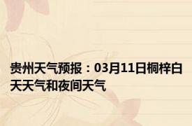 贵州天气预报：03月11日桐梓白天天气和夜间天气