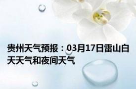 贵州天气预报：03月17日雷山白天天气和夜间天气