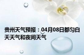 贵州天气预报：04月08日都匀白天天气和夜间天气