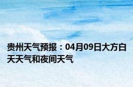 贵州天气预报：04月09日大方白天天气和夜间天气