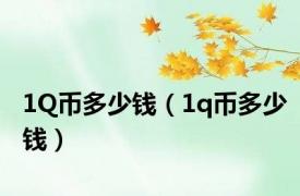 1Q币多少钱（1q币多少钱）