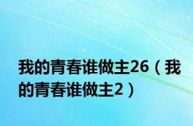 我的青春谁做主26（我的青春谁做主2）