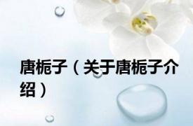 唐栀子（关于唐栀子介绍）