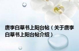 唐李白草书上阳台帖（关于唐李白草书上阳台帖介绍）