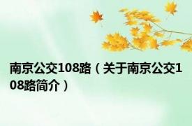 南京公交108路（关于南京公交108路简介）