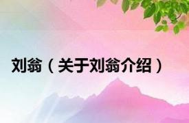 刘翁（关于刘翁介绍）