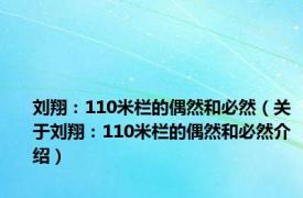 刘翔：110米栏的偶然和必然（关于刘翔：110米栏的偶然和必然介绍）