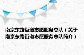 南京东路街道志愿服务总队（关于南京东路街道志愿服务总队简介）