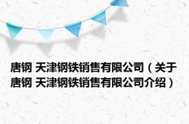 唐钢 天津钢铁销售有限公司（关于唐钢 天津钢铁销售有限公司介绍）