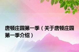 唐顿庄园第一季（关于唐顿庄园第一季介绍）