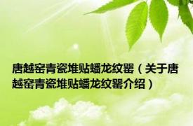 唐越窑青瓷堆贴蟠龙纹罂（关于唐越窑青瓷堆贴蟠龙纹罂介绍）