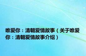 唯爱你：清朝爱情故事（关于唯爱你：清朝爱情故事介绍）