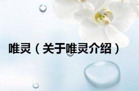 唯灵（关于唯灵介绍）