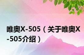 唯奥X-505（关于唯奥X-505介绍）