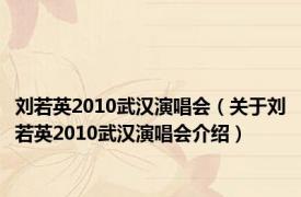 刘若英2010武汉演唱会（关于刘若英2010武汉演唱会介绍）