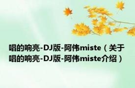 唱的响亮-DJ版-阿伟miste（关于唱的响亮-DJ版-阿伟miste介绍）