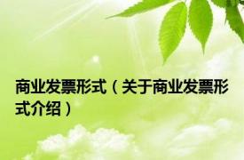 商业发票形式（关于商业发票形式介绍）