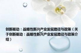 创新驱动：战略性新兴产业发展路径与政策（关于创新驱动：战略性新兴产业发展路径与政策介绍）