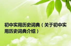 初中实用历史词典（关于初中实用历史词典介绍）