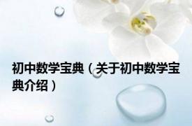 初中数学宝典（关于初中数学宝典介绍）