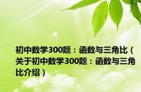 初中数学300题：函数与三角比（关于初中数学300题：函数与三角比介绍）