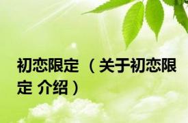 初恋限定 （关于初恋限定 介绍）