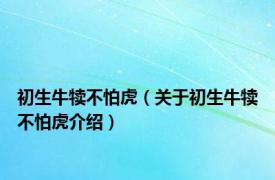 初生牛犊不怕虎（关于初生牛犊不怕虎介绍）