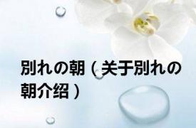 別れの朝（关于別れの朝介绍）